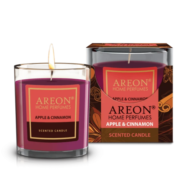 AREON CANDLES APPLE CINNAMON LÜKS KOKULU MUM resmi