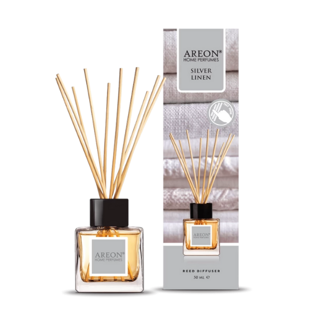 AREON CLASSIC SILVER LINEN 50 ML BAMBU ÇUBUKLU ODA KOKUSU resmi