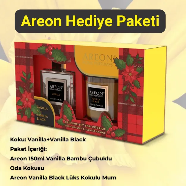 AREON VANILLA+VANILLA BLACK ODA KOKUSU HEDİYE PAKETİ resmi